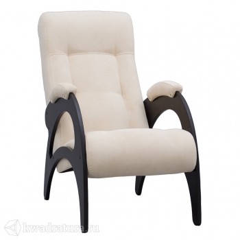 Кресло для отдыха Неаполь Модель 9 без лозы (Венге-эмаль/Ткань Ваниль Verona Vanilla) в Медведске - medvedsk.mebel54.com | фото
