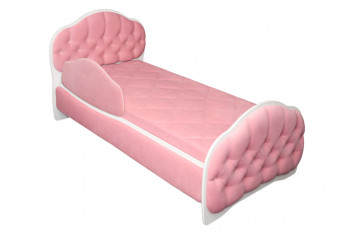Кровать 180 Гармония 36 Светло-розовый (мягкий бортик) в Медведске - medvedsk.mebel54.com | фото