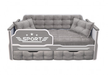 Кровать 180 серии Спорт 2 ящика 45 Серый (подушки) в Медведске - medvedsk.mebel54.com | фото