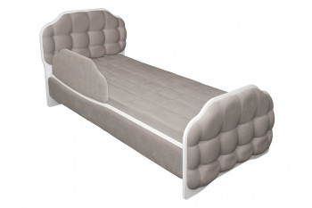 Кровать 190 Атлет Lux 96 Серый (мягкий бортик) в Медведске - medvedsk.mebel54.com | фото