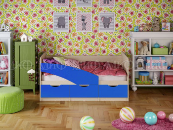 Кровать Бабочки 1,8м (Синий матовый) в Медведске - medvedsk.mebel54.com | фото