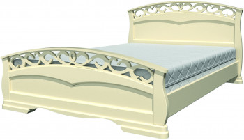 Кровать Грация-1 из массива сосны 1600*2000 Слоновая кость в Медведске - medvedsk.mebel54.com | фото