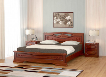 Кровать Карина-7 из массива сосны 1400*2000 Орех в Медведске - medvedsk.mebel54.com | фото