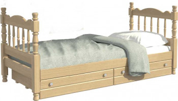 Кровать одинарная Аленка из массива сосны 800*1890 Сосна в Медведске - medvedsk.mebel54.com | фото