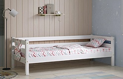 Кровать Соня Вариант 2 с задней защитой Белый полупрозрачный в Медведске - medvedsk.mebel54.com | фото