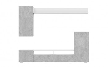 Мебель для гостиной МГС 4 (Белый/Цемент светлый) в Медведске - medvedsk.mebel54.com | фото