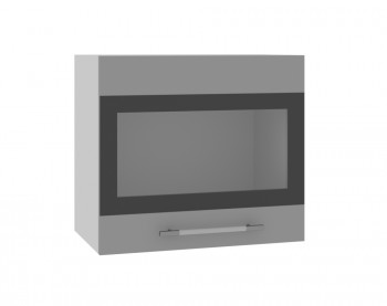 Ройс ВПГСФ 500 Шкаф верхний горизонтальный со стеклом с фотопечатью высокий (Графит софт/корпус Серый) в Медведске - medvedsk.mebel54.com | фото