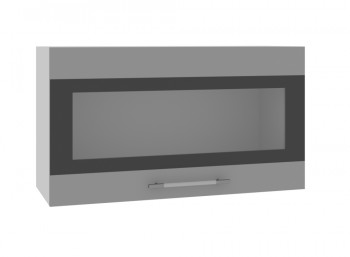 Ройс ВПГСФ 800 Шкаф верхний горизонтальный со стеклом с фотопечатью высокий (Графит софт/корпус Серый) в Медведске - medvedsk.mebel54.com | фото