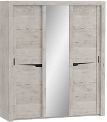 Шкаф трехдверный Соренто с раздвижными дверями Дуб бонифаций/Кофе структурный матовый в Медведске - medvedsk.mebel54.com | фото